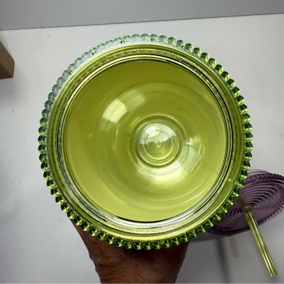 Starbucks 2025 Neon Transparent Tumbler Striped Venti Tumbler with Straw - Picture 4 of 5